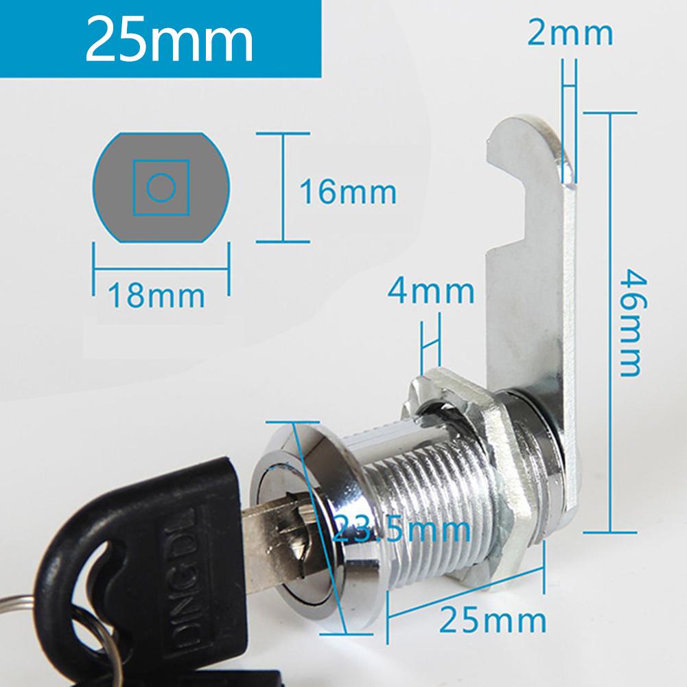 Universal Cam Lock with Keys for Mailbox File Cabinet Drawer Toolbox Lock Cylinder Furniture Privacy Lock