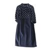 French Style Thin Cotton Contrast Color Polka Dot Elegant Dress