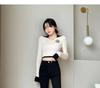 Schwarze High-Waist Cropped Flare Jeans im koreanischen Stil für Damen