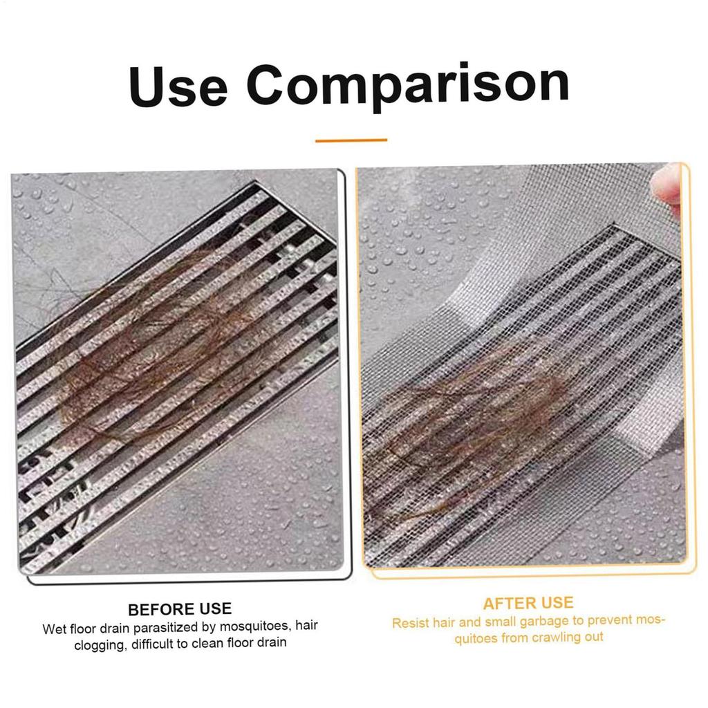 Hair Catcher For Shower Drain Drain Screen For Shower With Cleaning Scraper Cuttable Filter Trap Screen Sticker For Bathtub Sink