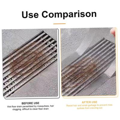 Hair Catcher For Shower Drain Drain Screen For Shower With Cleaning Scraper Cuttable Filter Trap Screen Sticker For Bathtub Sink