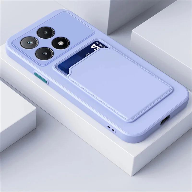 For Xiaomi Poco X7 Silicone Card Slot Phone Case X 7 X6 X5 X4 X3 Pro 5G NFC GT Soft Wallet Holder Little F6 M6 M4 Pro Back Cover