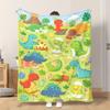 1pc Flannel Blanket Dinosaurs Enjoying A Party That Lightweight Soft Comfortable and Warm Shawl/nap Blanket/sofa Blanket Is Suitab