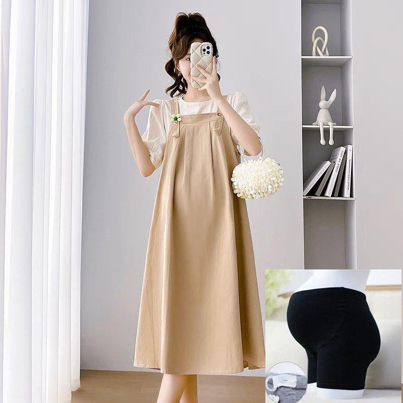 Stylish 2026 Summer Maternity Two-Piece Set: Camisole Top and Dress