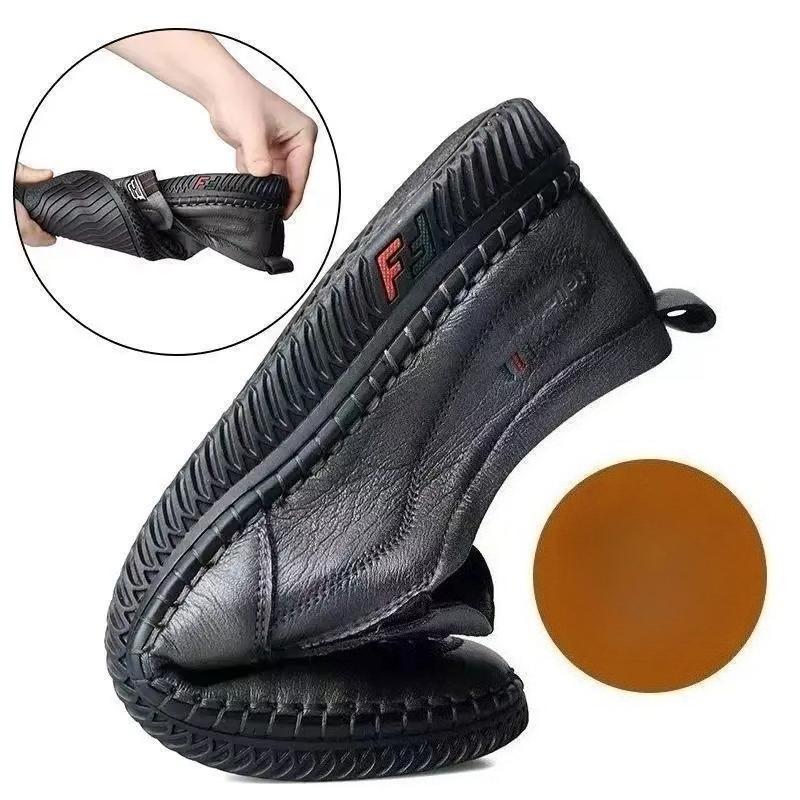 Mens Loafers PU Leather Non Slip Walking Flats Breathable Outdoor Slip On Casual Shoes for Male Work Office Driving Sneakers