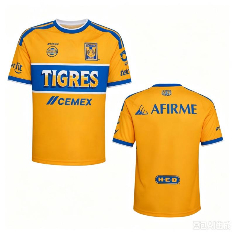 Season 2026 Tigres UANL Football Jersey Men Summer New 3D Print Sports Football T-shirt Breathable Quick Drying FamilyMatching