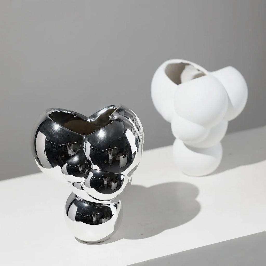 Resin Handicrafts Abstract Bubble Flowerpot Flower Vase Flower Arrangement Accessories Geometric Sphere Home Decoration