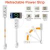 Retractable Socket Rotates Electrical Outlet Extender Charging Extension Power Socket Strip Adjustable Length for Nightstands