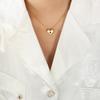 Elegant Heart Pendant Necklace with White Mother-of-Pearl and Zircon, Perfect Gift for Girlfriend or Best Friend, Internet Celebrity Style Jewelry.