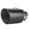 Carbon Fiber Exhaust Muffler Tip Tail Pipe with Luminous LED Light Stainless Steel 1.4"-2.5" Universal Mounting Harness (Blue Light 0.2W)