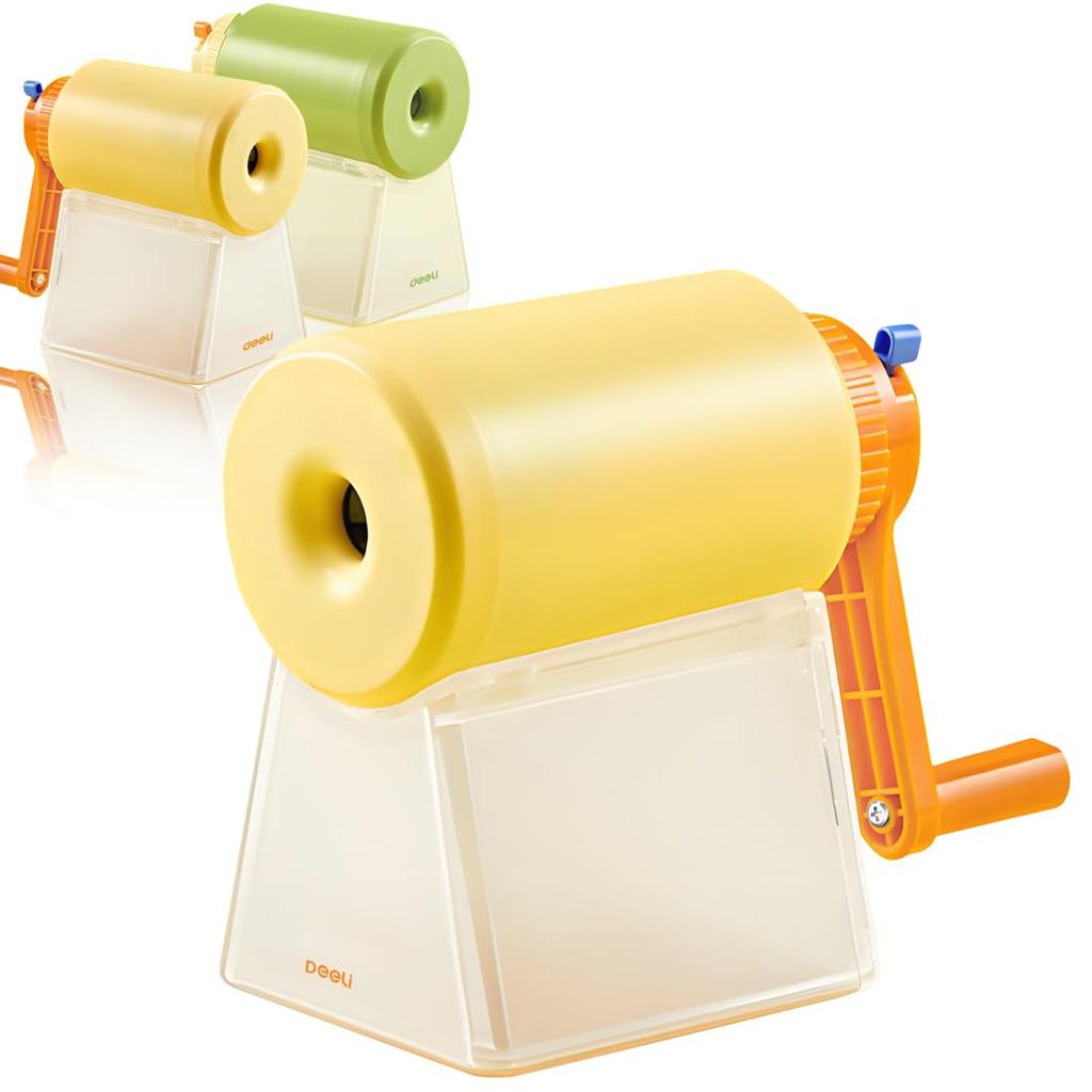 Temperamatite Manuale Deeli Adatto per Matite Grandi 5 Regolabile Grande Trasparente Indistruttibile Regalo per Disegno Scuola Elementare Temperamatite Colorato per Arte, Diametri 6-12mm,