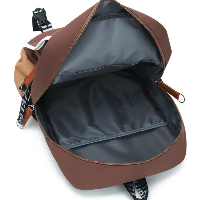 Junior High School Student Schoolbag Color Block Women's Backpack Men Large Capacity Backpack Computer Bag