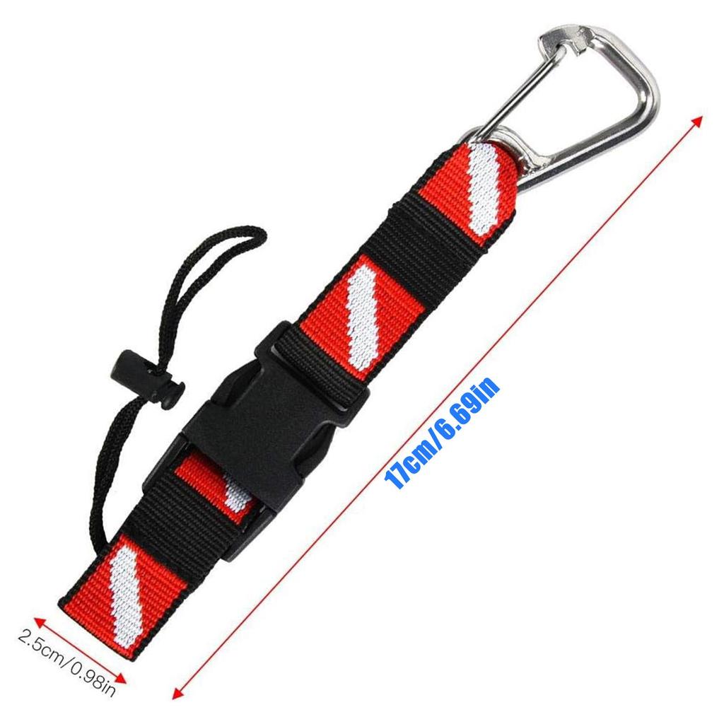 Scuba Lanyard Clip with Webbing Strap Quick Release Buckle Nylon Scuba Diving Lanyard Strap AntiLost Lanyard Strap