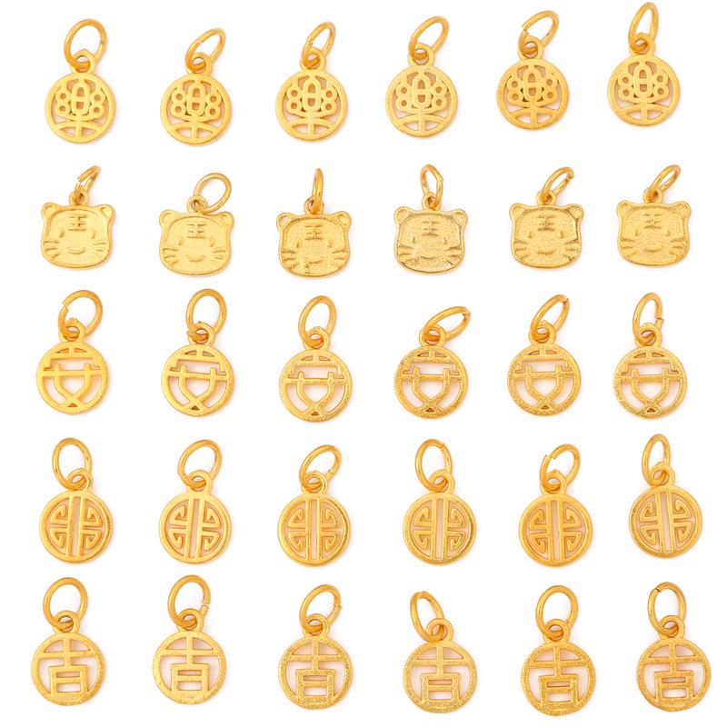 Gold Plated Bronze Blessing Pendant For DIY Necklace Bracelet Earrings Jewelry Making Craft Accessories