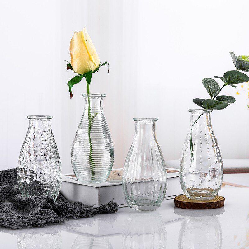 Nordic Transparent Glass Vase for Fresh or Dried Flowers – Mini Home Decoration Ornament