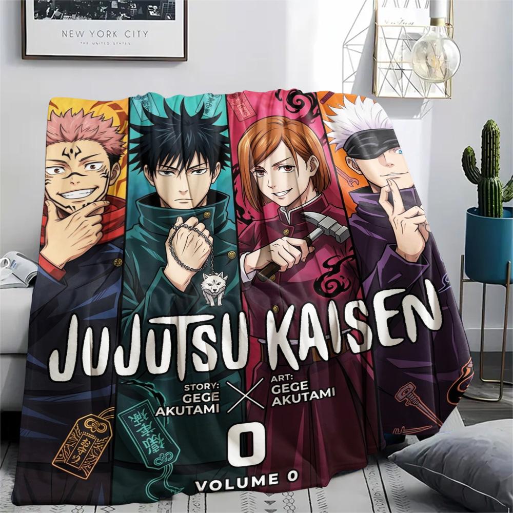 1PC Jujutsu Kaisen Patterned Flannel Blanket Suitable For All Seasons For Home Decor Warmth And Comfort Gifts Holiday Present