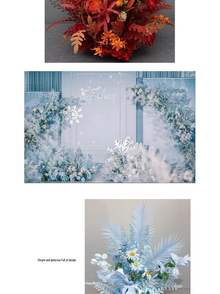 2025 Wedding Floral Decoration: Engagement Banquet Scene, Road/Stage Floral Rows, Arch Flowers, Artificial Background Simulation, Floral Art.
