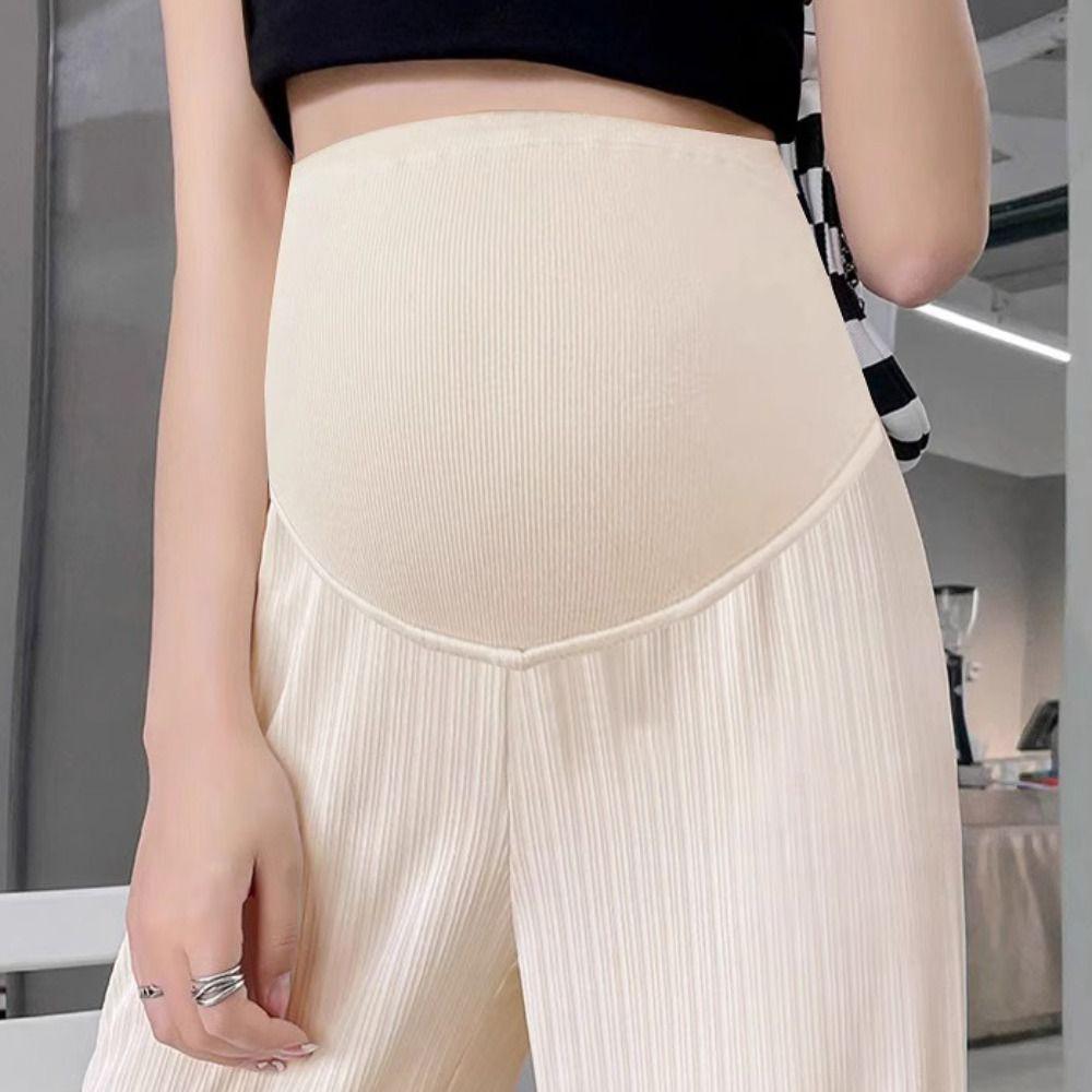 High Waist Straight Leg Pants Loose Wide Leg Pants Woman Fashion Casual Pants Pregnant Female
