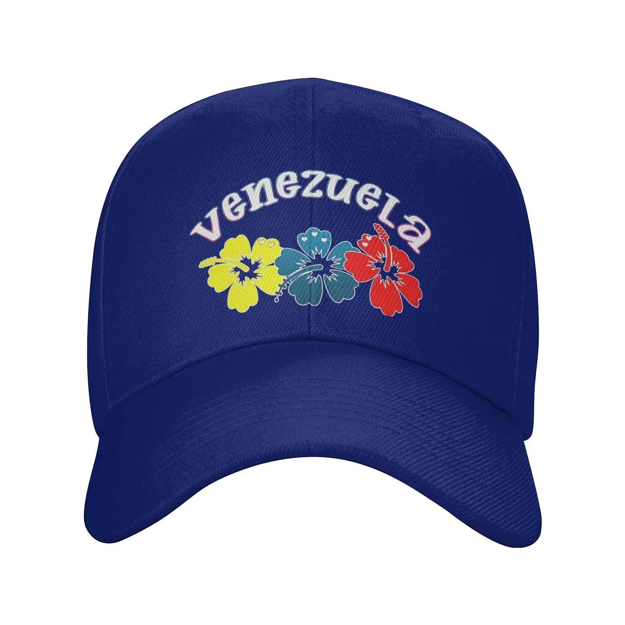 

Unisex Venezuela Flag Outfits Baseball Caps Three Flowers Snapback Cap Unique Design Formal Headwear Adjustable Adjustable