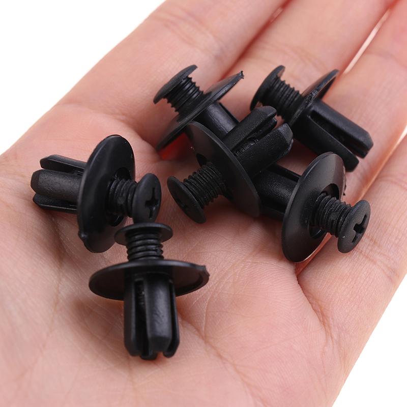 50Pcs Universal Car Bumper Fender 8Mm Hole Plastic Rivets Fastener Screw
