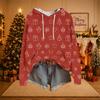 Women's Casual Long Sleeve Hooded Knit Sweatshirt with Christmas Print Pullover Top
