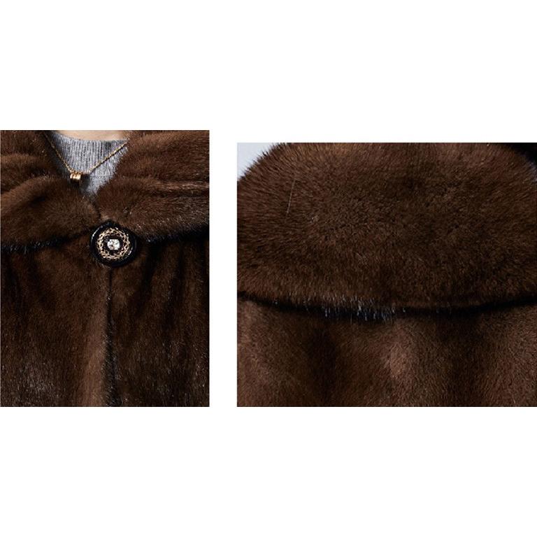 Folklórní podzimní a zimní dlouhý kabát z umělé kožešiny a bunda s norkovou kožešinou