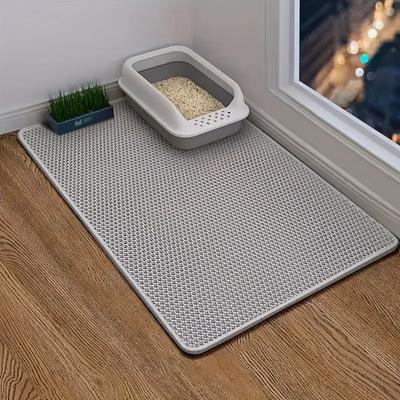 Double Layer Waterproof Cat Litter Trapping Mat Non-slip Washable Cat Cleaning Mat Cat Litter Box