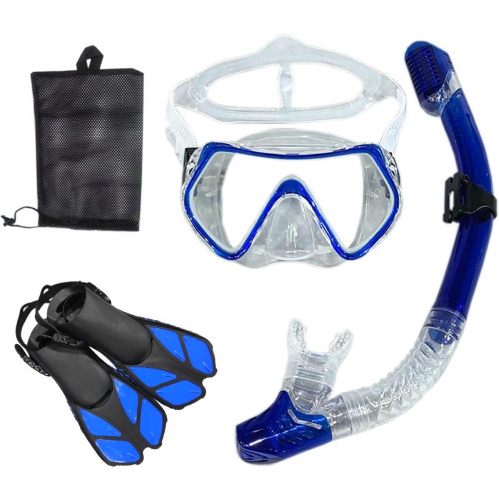 Outdoor sports diving mask snorkel adjustment fins three-piece set