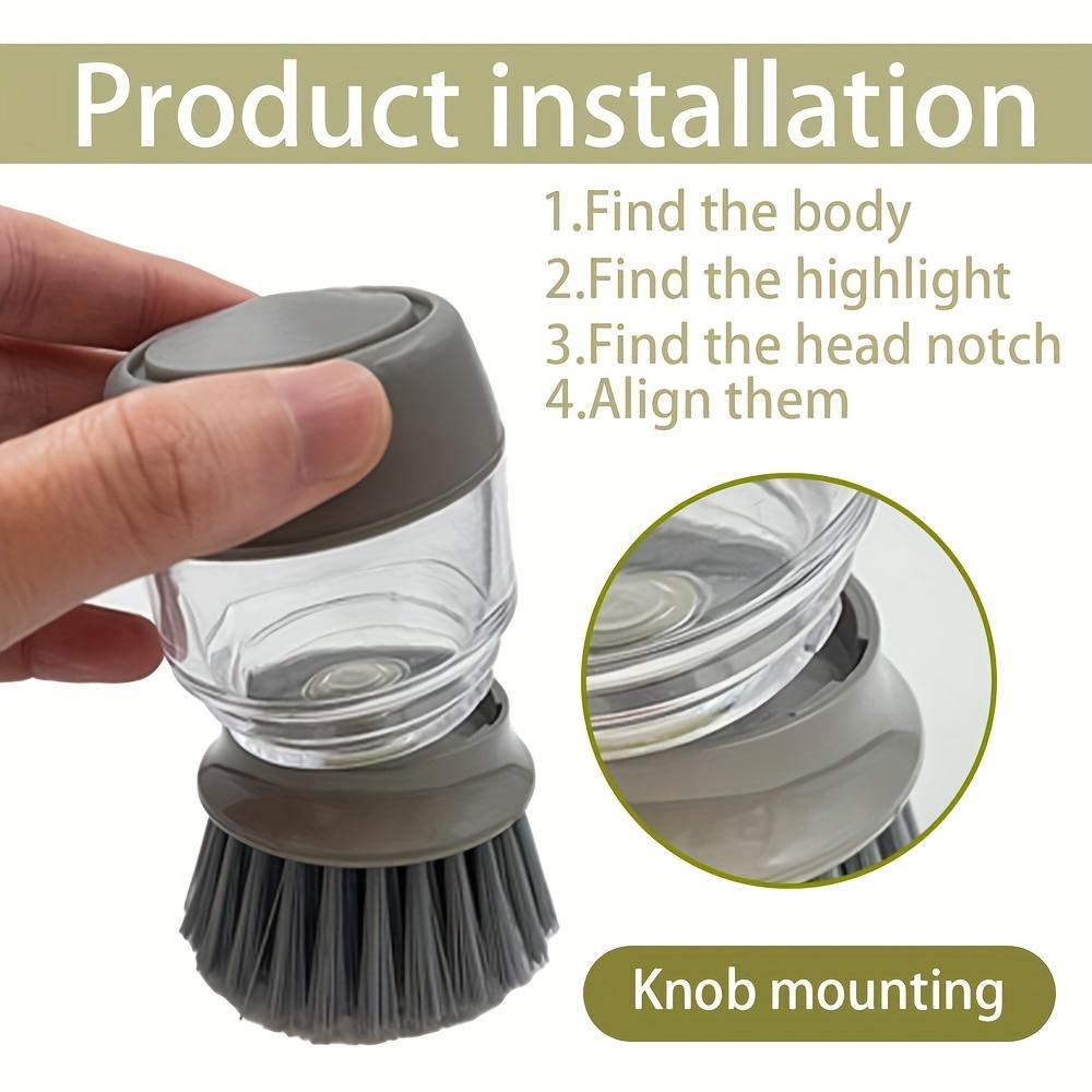 Soap Dispenser with Dish Brush,torage Bracket,Durable Plastic,Reusable,Compact Design for Kitchen, Bathroom,Household Cleaning Tool, Bathroom Cleaner,