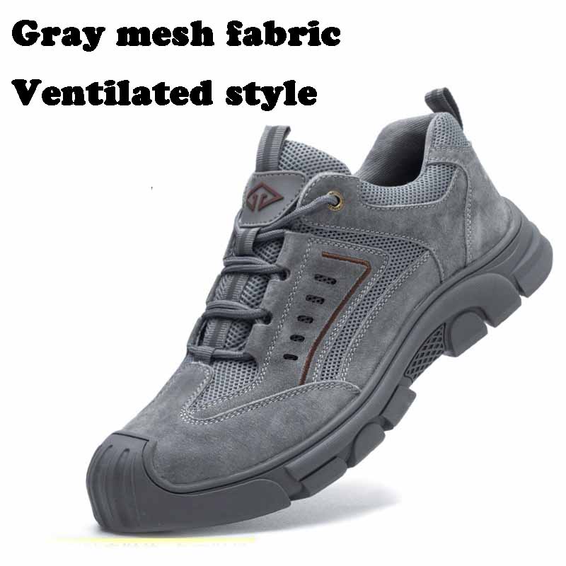 

Men Anti-smashing Puncture Anti Slip Abrasion Resistant Soft Sole Protect Safety Shoes Comfortable Breathable Work Shoes 45