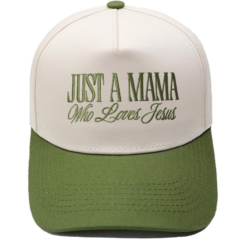 JUST A MAMA truck driver hat embroidered leopard print color matching baseball cap European and American men's and women's casual hat