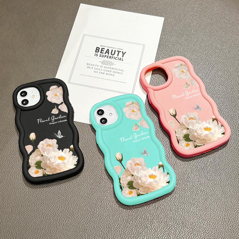 Big Wave Edge Soft Silicone Material Macaron Phone Case Shockproof Protective Rubber Casing for OPPO Reno Realme Infinix Tecno