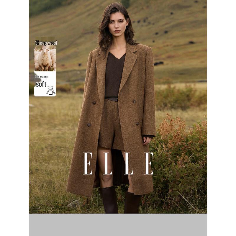 ELLE French Style Wool Blend Oversized Winter Coat M