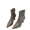 Spitze Zehen Damen Stiefeletten 2025 Neu Herbst Elegant Outdoor High Heels Schuhe Damen Mode Reißverschlüsse Designer Kurze Stiefel Damen