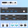 8K HDMI KVM Switch, 2 Inputs/2 Outputs, 8K@60Hz/4K@144Hz, KVM Switcher for 2 PCs/2 Monitors, 4 USB 3.0 Ports, Compatible with Keyboard/Mouse/Printer/O