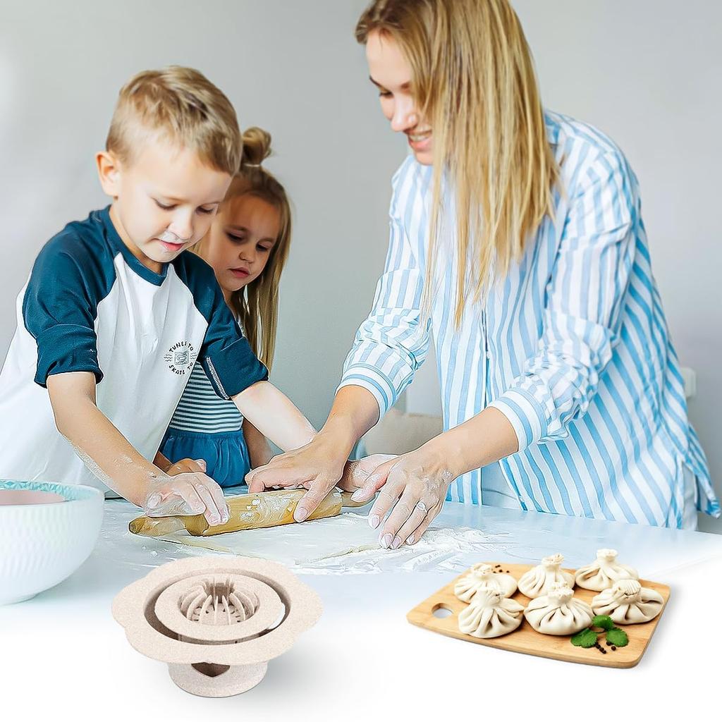 6.6'' Baozi Maker Machine,Food-Grade Material Big Dumpling Bao Bun Mold,Kid Easy To Use And Clean Momo Maker,Dumpling Crimper Maker Quick Made Pastry