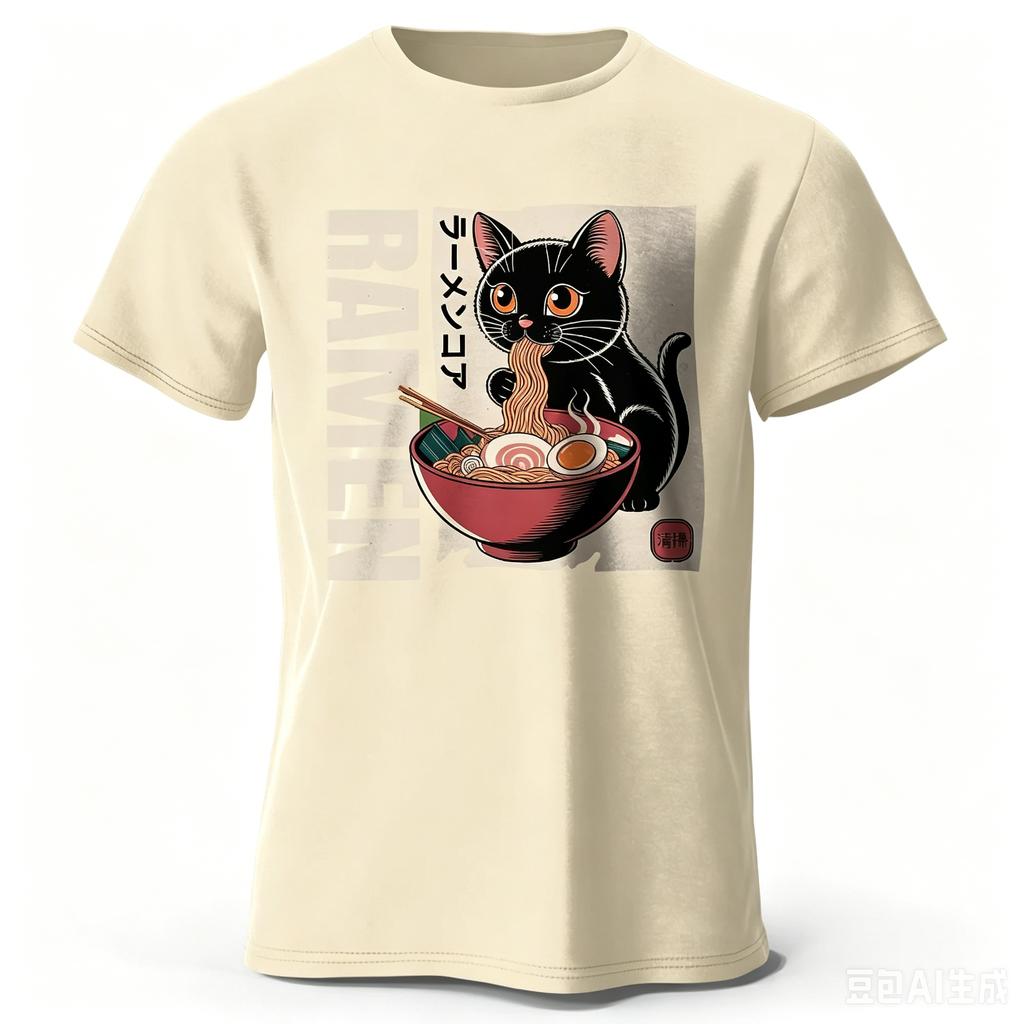 Unisexs Raunisex Printed Tshirt Cotton Oversized Japanese Graphic Tees For Unisex Summer Tops Noodle Streetwear