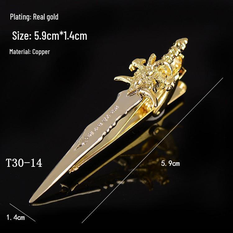 Herren Krawattennadel Kollektion: Goldene Brille, Schlüssel, Anker, Blätter, Schnurrbart, AK, Saxophon, Angelhaken, Pfeife, Kugel, Kragenclips