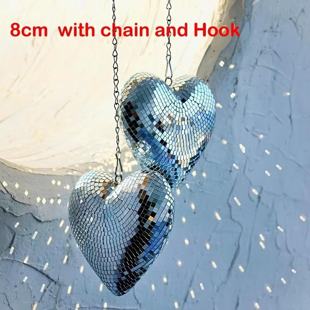Lightweight Heart-Shaped Pendant Reflective Disco Ball Ornaments Disco Ball Decorations Garden