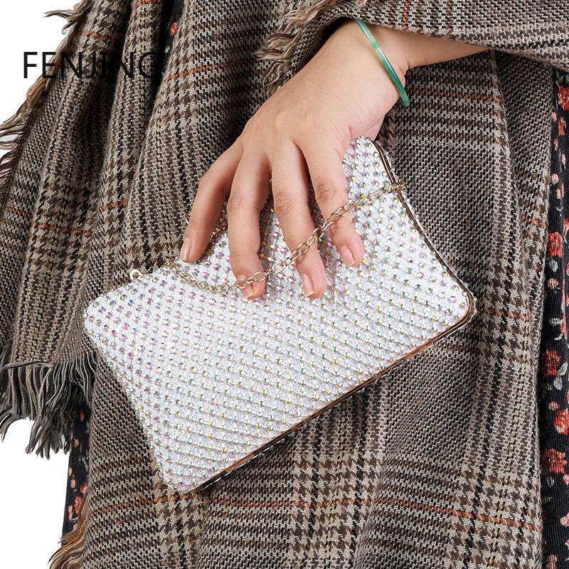 Diamonds Evening Clutch Bags for Women 2025 New Chain Sling Shoulder Bags Party Fashion Dinner Rhinestone Clutches and Purse Sac