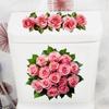Romantic Pink Rose Toilet Sticker Self-adhesive Waterproof Bathroom Decoration Sticker
