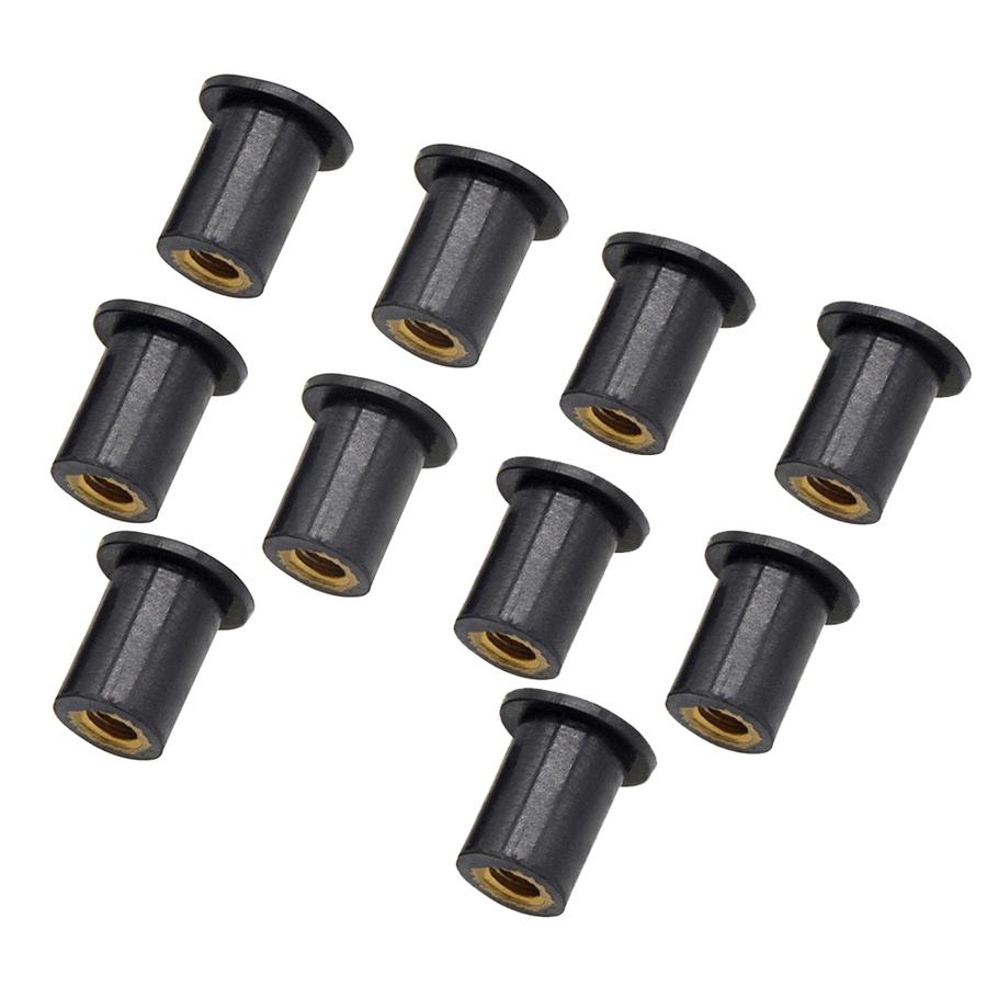 M5 Rubber WellNut 5mm Metric Motorcycle Windscreen Well Nut Wellnuts Brass NUTS 100 Pcs
