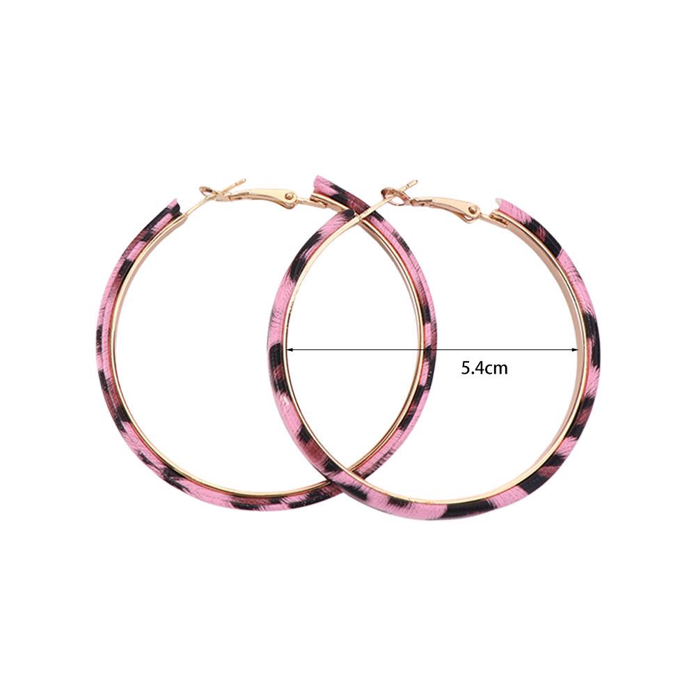 Circle Leopard Hoop Earrings Round Women's Jewelry New Resin Hoop Earrings  Party