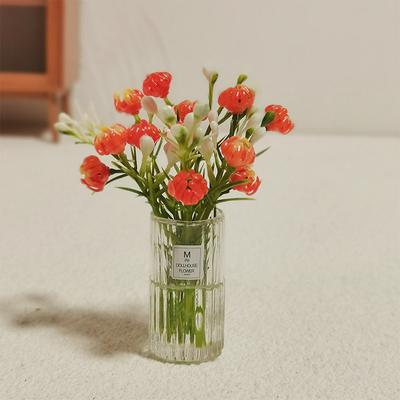1:12 domeček pro panenky Miniaturní kytice Rostliny v květináčích Stolní květiny Zeleň Model bonsají Stolní Ozdoby namontované na vozidle Domácí dekorace