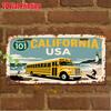 Pc Vintage Metal Sign D Flat Printing ROUTE CALIFORNIA Aluminum Sign Decorative Outdoor Wall Art ( )