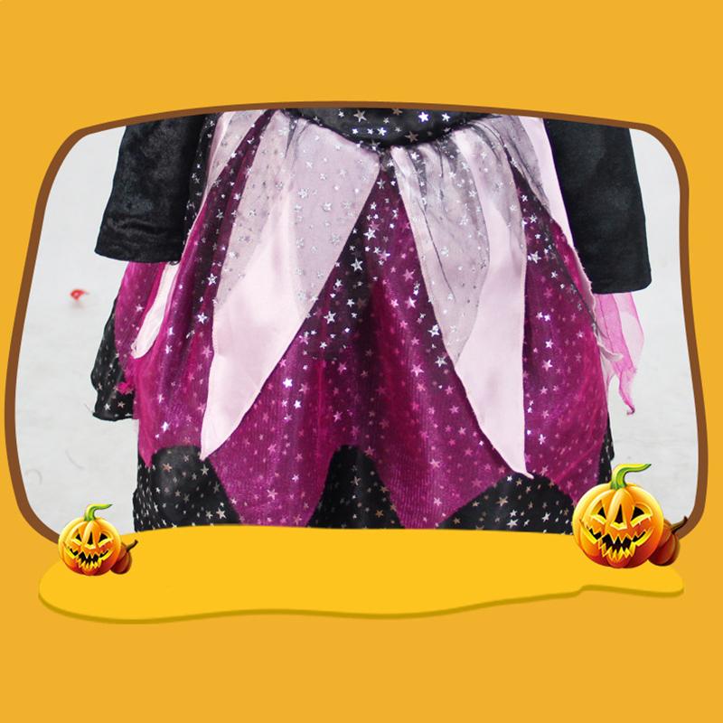Heksesett Kjole Jenter Halloween Trollmannskostyme Barn Fest Heks Vestidos