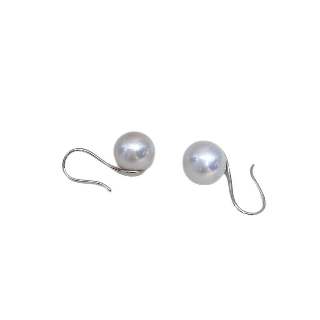 Aurora Natural Freshwater Pearl Hook Earrings - Elegant Round Pearl Jewelry