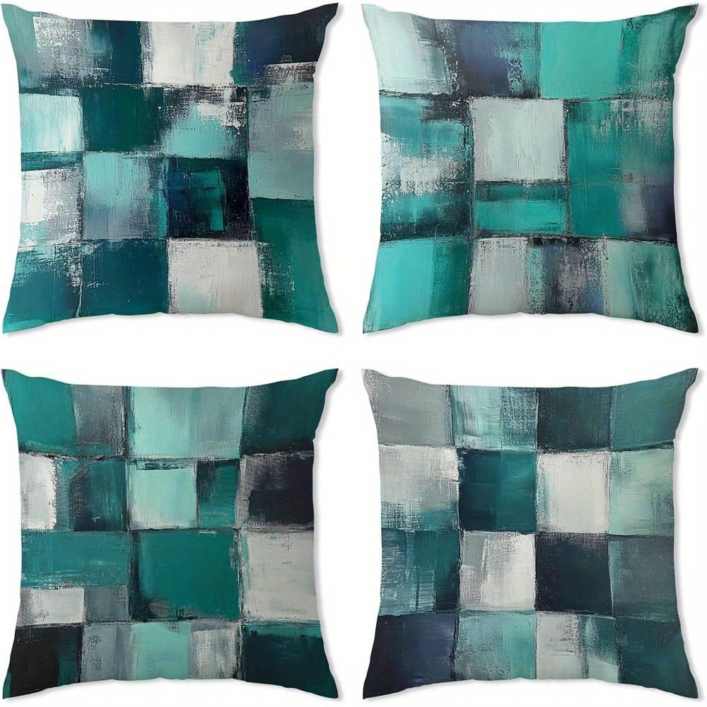 Home Decor Abstract Geometric Square Pattern Pillow Covers Pattern Cushion Cover Suitable for Sofa Bedroom Car Pillow Cover