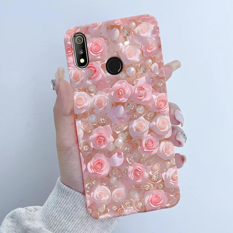 For Realme 3 3i 3Pro Phone Case Butterfly Flower Girl Design Soft Silicone TPU Back Housing for Oppo Realme 3 Realme3 Pro Covers