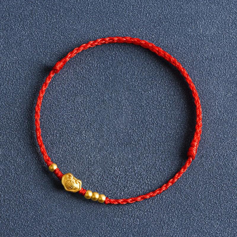 Chinese Style Lucky Bracelet For Women Men  Handmade Braided Peace Lock Adjustable Bracelet Jewelry Accessories Gifts